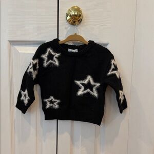 Splendid Black Knit with Fuzzy White Star Accents